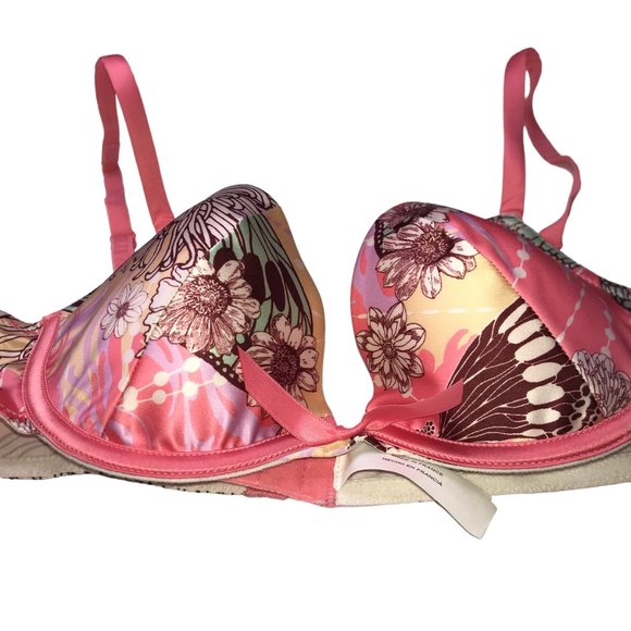 SIMONE PERELE Bra, Made in France. Pink Floral. Pink Bow FR 85 EU 70 US 32C - Picture 3 of 10
